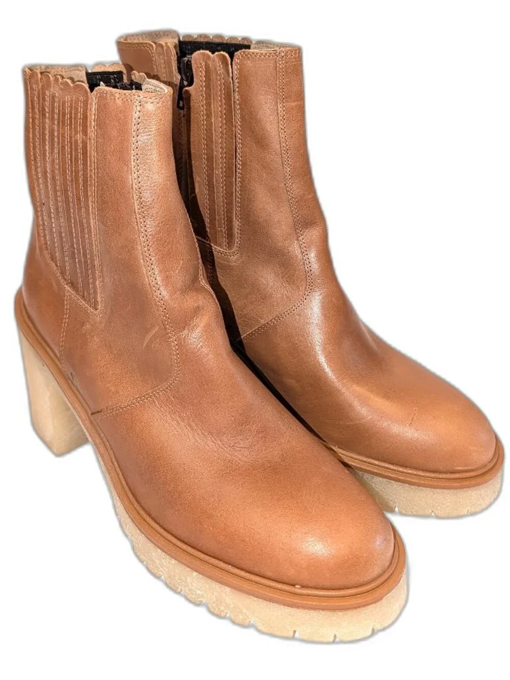 NWOT Free People | James Chelsea Boot Almond Tan Leather | Size US 11 (EU 41)